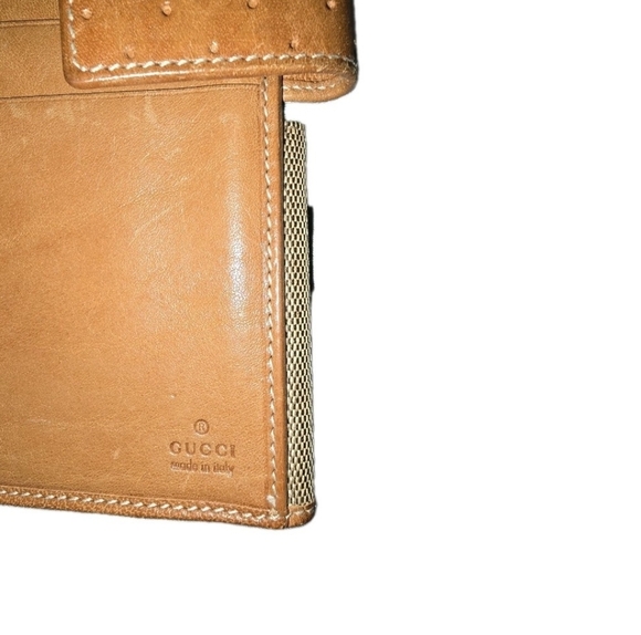 RARE Authentic Gucci Amalfi Beige and Brown Cloth Wallet with Silver Accent EUC - Picture 4 of 9